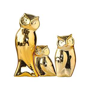 Figura de búhos fundidos con acabado dorado, objetos de exhibición, decoración para el hogar y el jardín y la Oficina, adorno de búhos de aluminio esculpido, gran oferta - Product Image 6