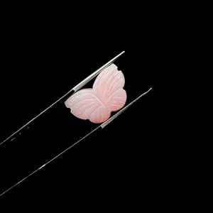 ลูกปัดพลอยโอปอลสีชมพูธรรมชาติรูปทรงผีเสื้อแกะสลักด้วยมือสำหรับทำเครื่องประดับ ขนาด 11x18 มม. - Product Image 5