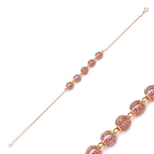 Amatista CZ piedra bola forma encanto diseño hecho en Estambul para mujeres cadena de bolas al por mayor 925 joyería fina de plata esterlina - Product Image 1