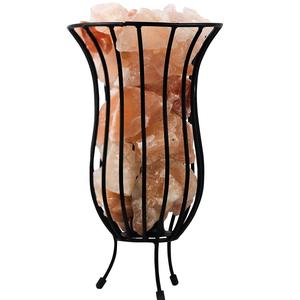 Grand panier rond en fer avec morceaux de sel dans des tailles personnalisées, lampes de veilleuse au sel de l'Himalaya, lampes de la meilleure qualité - Product Image 1
