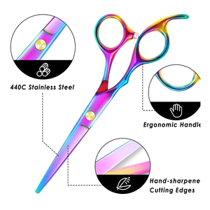 2025 professionnel 6.7 pouces en acier inoxydable barbier coupe de cheveux ciseaux 2 pièces outils de beauté pointus avec poignées en acier pour une utilisation en Salon - Product Image 3