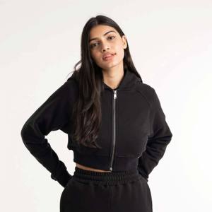 Sudadera corta informal con cremallera completa para mujer, Jersey elegante personalizable, ropa deportiva para gimnasio, sudaderas con capucha para mujer - Product Image 4