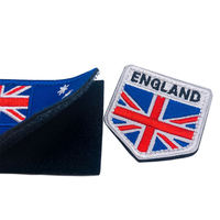 Écussons de drapeau en coton écologique de haute qualité 2024, personnalisables, thermocollants, en tissu tissé, à coudre, avec logo imprimé