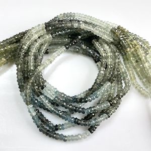 Venta al por mayor Natural aguamarina facetada Rondelle forma cuentas musgo 4mm tamaño para la fabricación de joyas - Product Image 4