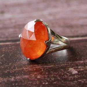 Bague élégante en cornaline naturelle faite à la main en argent sterling bijoux éthiques en pierres précieuses cadeau d'anniversaire ou d'anniversaire parfait - Product Image 6