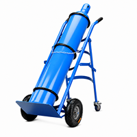 Chariot à main pliable à quatre roues pour bouteilles de gaz oxygène-acétylène industrielles avec dispositif anti-basculement pour bouteilles de CO2