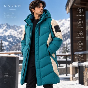 <b>Men's</b> Oversized Long Puffer Jacket <b>Winter</b> <b>Warm</b> Quilted Hooded <b>Coat</b> Thick Insulated Outdoor OEM Wholesale Supplier - Product Image 1