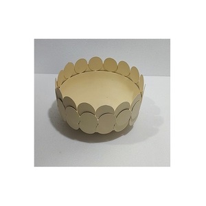 Tazón de chocolate martillado con hierro, color blanco y dorado, forma redonda, dulces, dátiles, servicio para uso en hoteles domésticos - Product Image 3