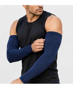 Mangas de compresión unisex ajustables sin costuras con protección UV, de secado rápido y transpirables, con logo personalizado, para baloncesto y running. - Product Image 2