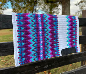 Western Show Horse Saddle Blanket Diseño de Nueva Zelanda Manta de sillín de lana hecha a mano Top Wool Saddle Pad Size - Product Image 1