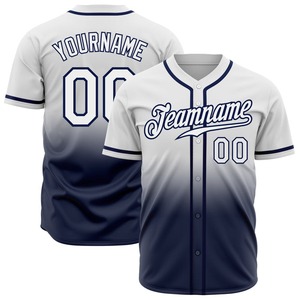 Ropa de equipo personalizada más vendida Camiseta de béisbol de moda auténtica blanca y azul marino - Product Image 1
