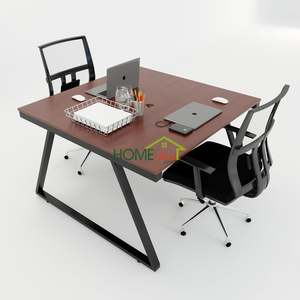 Bureau contemporain Concept II Trapeze II 120x120, assemblage en 2 parties, pieds ergonomiques, mélamine, bois moderne pour bureau HBTH014 - Product Image 1