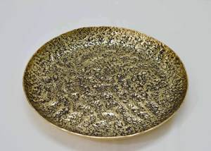 Venta al por mayor barato clásico nuevo patrón Chapado en cobre plato redondo de Metal gran oferta de lujo directo de fábrica fruta servir plato hondo - Product Image 3