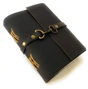 软皮定制标志PU皮革封面a 5尺寸笔记本带丝带旅行日记笔记本最佳质量