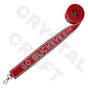 Sangle de sac à main perlée Go Buckeyes Sangles de sac de perles de rocaille en or blanc personnalisées Accessoires Sacs Pièces de sac spéciales Accessoires - Product Image 1