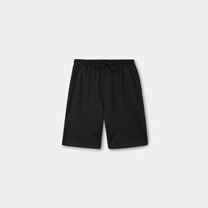 <b>Men's</b> Black Athleisure <b>Shorts</b> - Loose Fit Drawstring Premium Cotton Blend Black <b>Shorts</b> <b>for</b> All Activities - Product Image 1