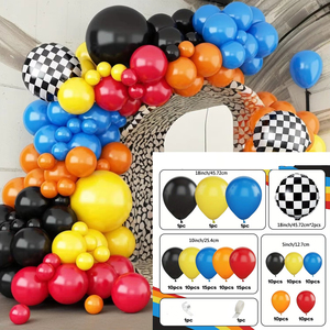 Kit de guirlande de ballons en latex de qualité supérieure, arche de ballons DIY pour thème automobile, ensemble de ballons pour <span class=keywords><strong>anniversaire</strong></span> d'enfants, décoration de fond - Product Image 6