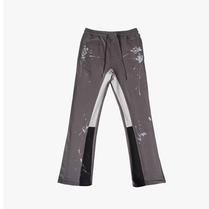 Pantalon de jogging décontracté personnalisé pour hommes avec cordon de serrage Pantalon de survêtement évasé en coton imprimé personnalisé - Product Image 5