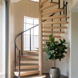 Elegante Escalera <span class=keywords><strong>de</strong></span> Caracol Interior con <span class=keywords><strong>Diseño</strong></span> Helicoidal, Estructura <span class=keywords><strong>de</strong></span> Acero y Peldaños <span class=keywords><strong>de</strong></span> Madera Sólida para Interiores <span class=keywords><strong>de</strong></span> Lujo - Product Image 2