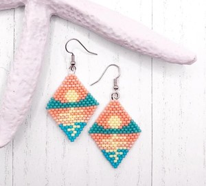 Pendientes de cuentas de puesta de sol de calidad de lujo/pendientes de Amanecer/pendientes colgantes de cuentas de puesta de sol pendientes de borla de cuentas - Product Image 2