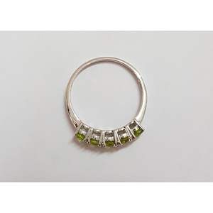 แหวนผู้ชายประดับพลอยโรเดียมรูปทรงเรขาคณิตสีเงิน - Product Image 5