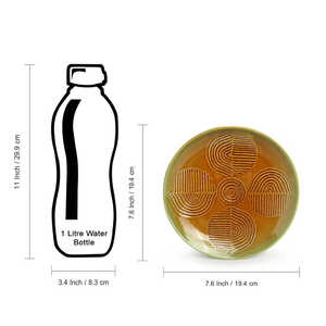 Juego de 4 placas laterales/cuartos de cerámica grabadas a mano de Peacock Boulevard aptas para microondas - Product Image 6