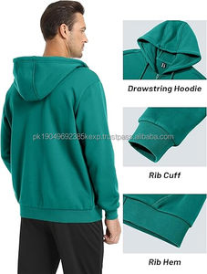 Sweat à capuche zippé chaud d'hiver en molleton de coton épais coupe oversize pour hommes et femmes - Product Image 5