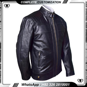 Nouveau hiver Vintage moto équitation hommes vestes en cuir classique décontracté moto veste motard veste en cuir - Product Image 6