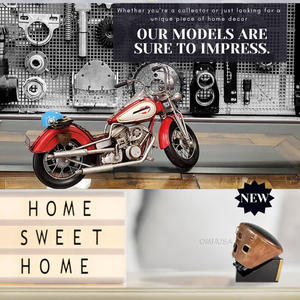 Red Harley-Davidson Motocicleta Metal Hecho a mano 33Lx15.2Wx20.3H cm Pantalla para Home Office RV - Product Image 6