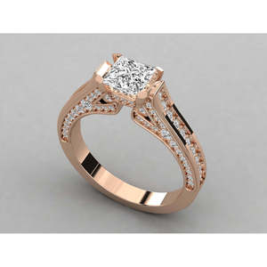 Bague pour femme en diamant solitaire de laboratoire 14 carats - Product Image 4