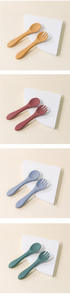 Ensemble de fourchettes et cuillères en silicone pour bébés, ustensiles d'alimentation complémentaire, kit de vaisselle d'apprentissage pour tout-petits - Product Image 3