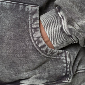 เสื้อมีฮู้ดผู้ชายผ้าคอตตอนผสมรุ่นเฮฟวี่เวตเสื้อมีฮู้ดฟอกสีกรดสำหรับผู้ชาย - Product Image 6