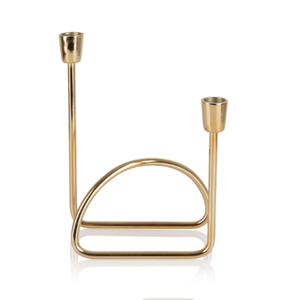 Candelabro Decorativo de Metal con Acabado Dorado, Candelabro Navideño de Mesa a Precio Accesible - Product Image 1