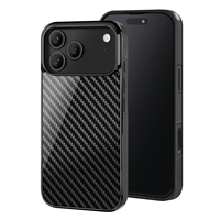 Étui de téléphone sans fil magnétique en fibre de carbone véritable de luxe, étanche, durable, antidérapant pour 14/15/16/17/18 Pro/Max