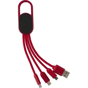 Set di Cavi di Ricarica Personalizzati Idris 4-in-1 per Dispositivi USB, Ideali come Articoli Promozionali - Product Image 1
