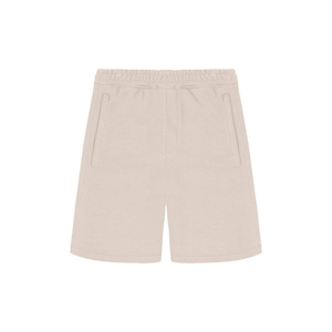 Shorts pour hommes 100% coton, motif uni beige, taille élastique, légers avec poches, tissu doux, vêtements décontractés - Product Image 1