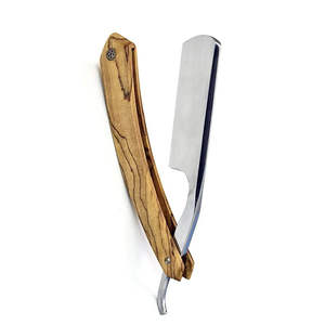 Rasoir de Barbier Professionnel en Acier Inoxydable à Lame Simple Droite avec Manche en Bois avec Logo Personnalisé et Emballage - Product Image 6