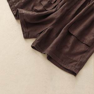 Shorts Bermuda de Algodón para Mujer, Secado Rápido, Transpirables, Cintura Elástica, Deportivos, Casuales de Verano, Largos hasta la Rodilla, con Bolsillos - Product Image 3