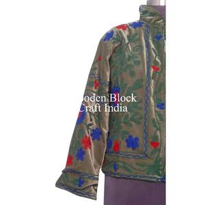 <b>Women's</b> Latest Bohemian Floral Quilt <b>Jacket</b> Handmade Velvet Embroidered Suzani Cotton Windbreaker Coat Autumn Winter <b>Summer</b> - Product Image 2