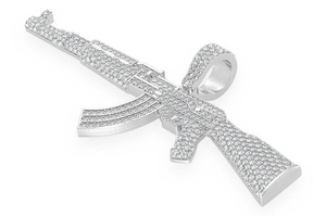 Offre Spéciale à la mode classique GRA certifié diamant pendentif 14K or jaune pistolet pendentif Hip Hop hommes bijoux pistolet pistolet pendentifs - Product Image 3