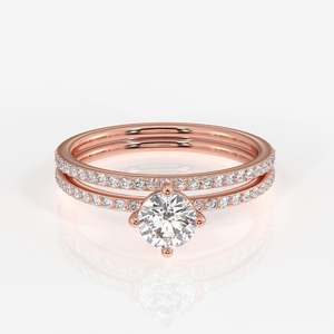 Anillo de Compromiso con Diamante Moissanite de Corte Redondo en Plata de Ley, Colección de Anillos de Diamantes Elegantes - Product Image 6