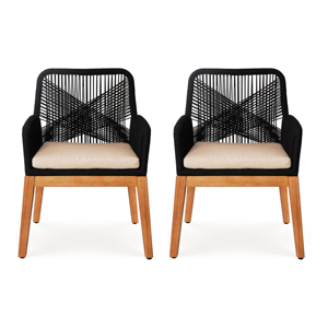 TACASA-Chaise moderne écologique, résistante aux intempéries, avec coussin en corde et tissage, meubles de maison élégants et confortables pour le salon - Product Image 1