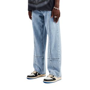 Pantalones Vaqueros para Hombre, Jeans Rectos, Vaqueros de Mezclilla con Estilo, Ropa Urbana para Hombre, Pantalones Vaqueros Lavados de Corte Relajado - Product Image 1