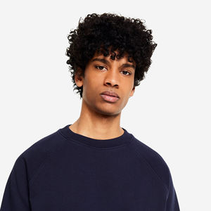 Pull lourd vierge brodé personnalisé de vêtements de rue de luxe sweat-shirt 100% coton uni épais col rond pull à capuche pour hommes - Product Image 3