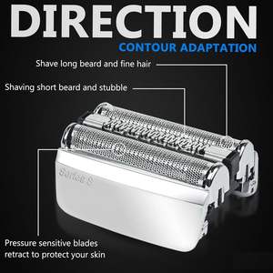 Paquete de 2 cabezales de repuesto para afeitadora, cuchillas dobles, impermeables IPX7, lavables, para afeitadora eléctrica facial y uso en vehículos recreativos - Product Image 4