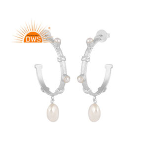 Último Diseño conjunto de perlas naturales pendiente de aro joyería personalizada para mujer regalo para su colección Dainity - Product Image 1