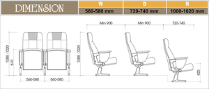 Chaise d'auditorium en bois pour les centres d'arts du spectacle, les théâtres et les établissements d'enseignement - Product Image 6