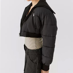 Nouvelle collection d'hiver, veste de sport oversize réversible en laine 100% pour femmes, style varsity, courte et tissée - Product Image 2