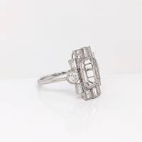 Bague de mariage en argent sterling 925 massif, style Art Déco, écologique, de haute qualité, faite à la main, plaquée or, taille émeraude 10x8mm, bijoux