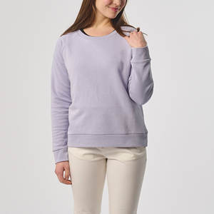 Vente en gros de sweatshirt pour femme avec logo personnalisé pull surdimensionné en coton et polyester vêtements confortables et décontractés à manches longues - Product Image 1